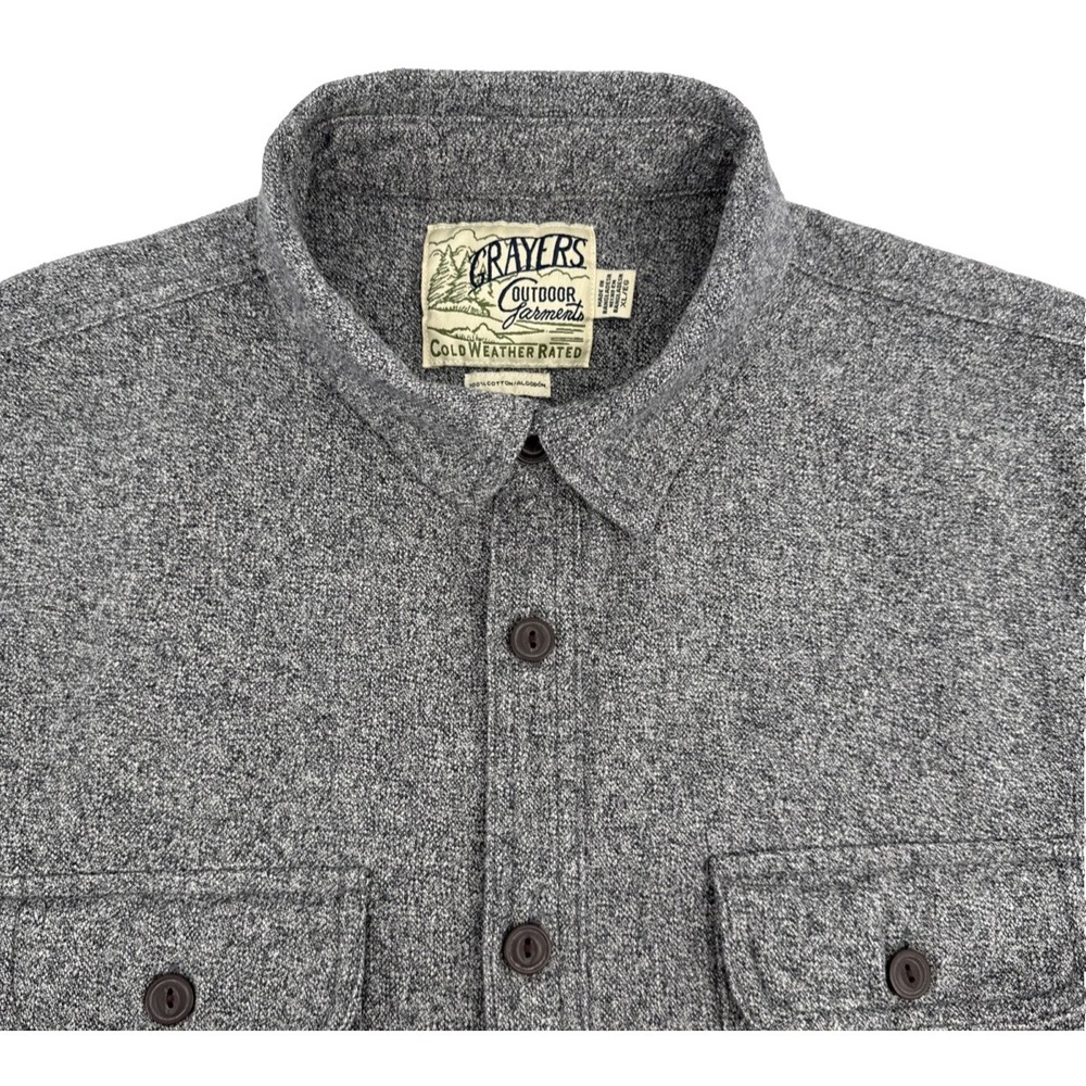 Grayers Shirt Jacket Men XL Heavyweight Cotton‎ Gray Woven Outdoor Workwear